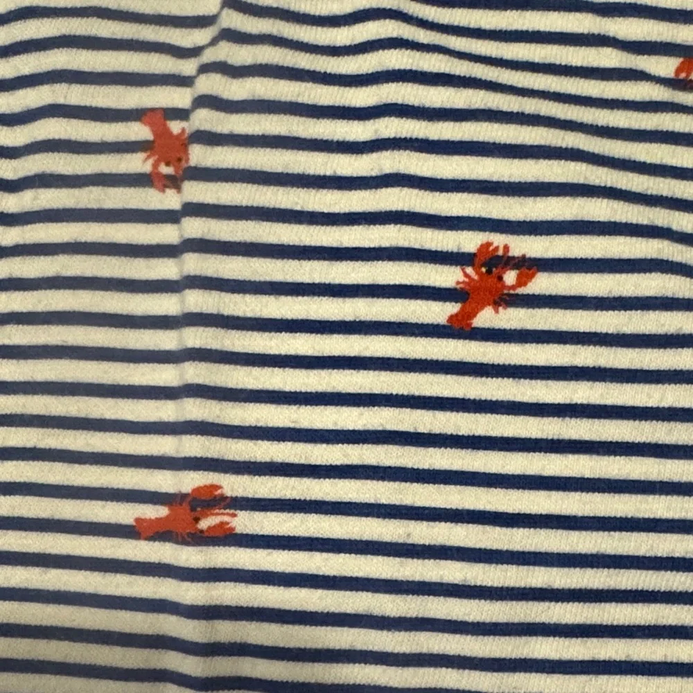 LOFT Navy Striped Tank Top with Lobster Details - Picture 3 of 3